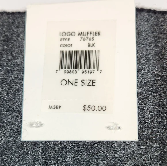 Mens Calvin Klein Reversible Grey Black Knit Scarf Muffler NWT - Picture 4 of 4